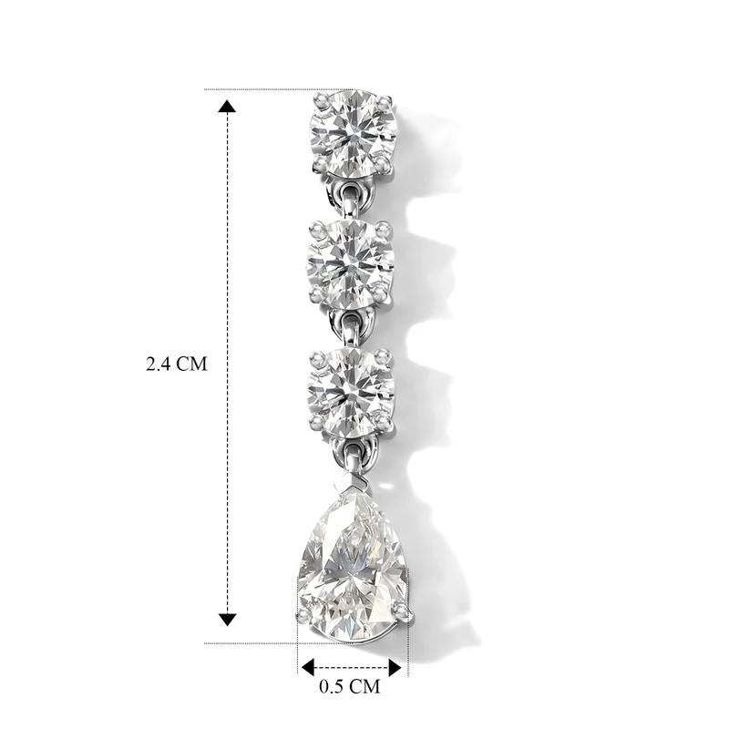 D'Joy Moissanit Ohrringe 925 Silber Rhodiniert ca. 2.82 ct