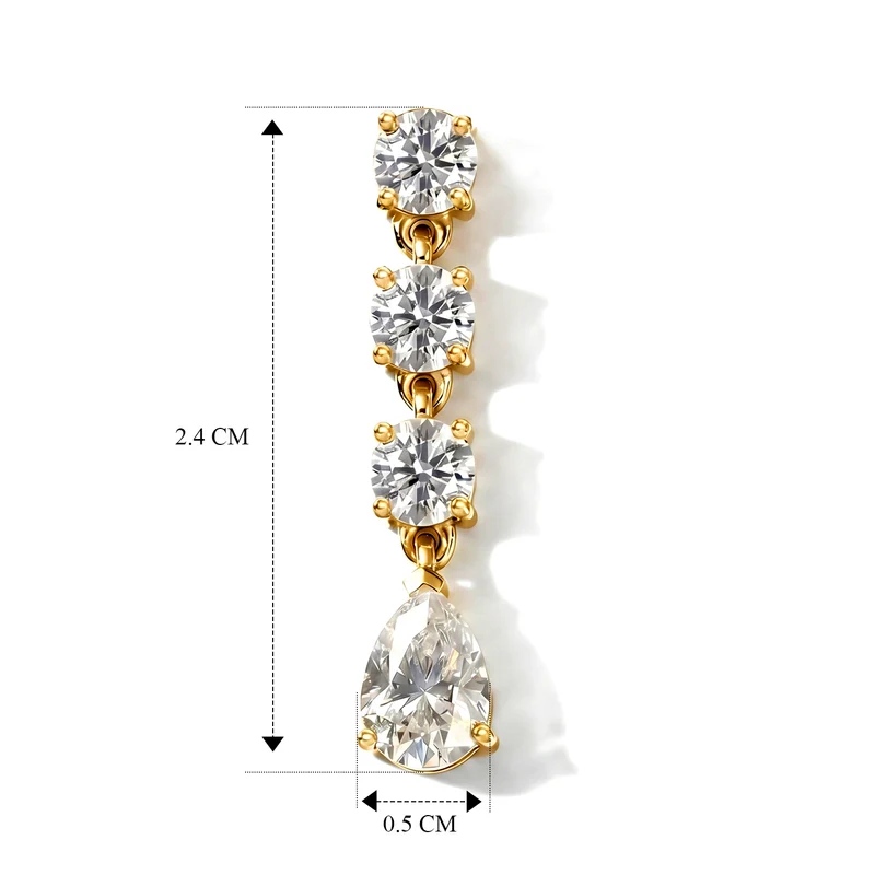 D'Joy Moissanit Ohrringe 925 Silber Rhodiniert ca. 2.82 ct