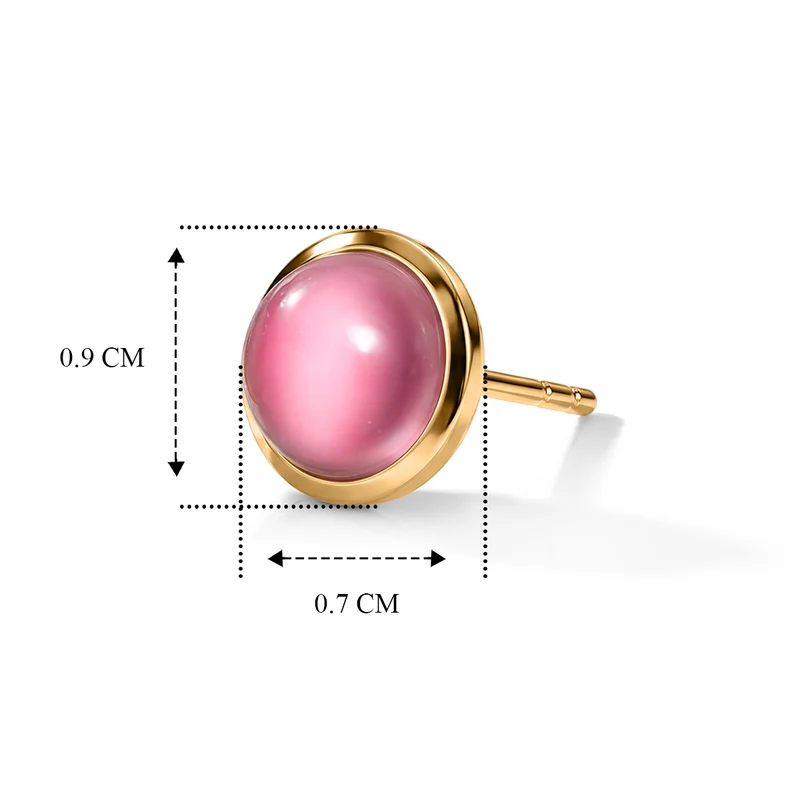 D'Joy Flamingo Mondstein Ohrringe 925 Silber 750 Vergoldet ca. 2.88 ct