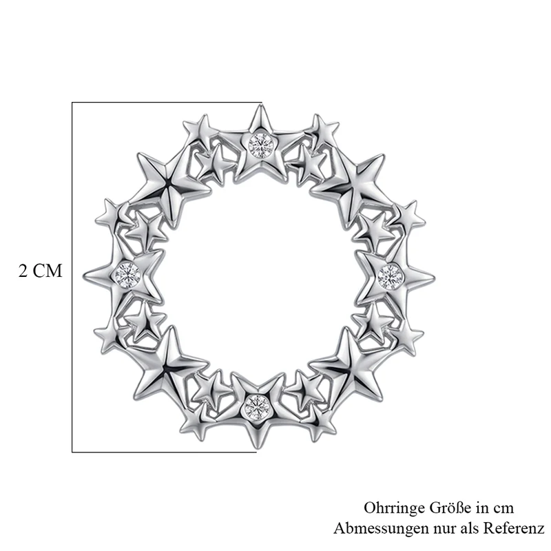LUXURIANT 0,10 ct. SI-GH Labor Diamant-Akzente Ohrringe, 925 Silber rhodiniert und 750 Gelbgold Vermeil