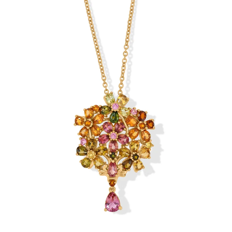 EVER TRUE AA Mehrfarbig-Turmalin Schmuckset ca. 50 cm ca. 6,36 ct.
