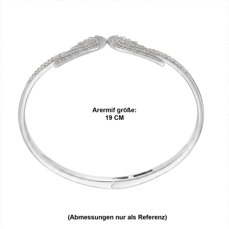 Weißer Zirkonia Armreif ca. 19 cm Nickelfreies Messing