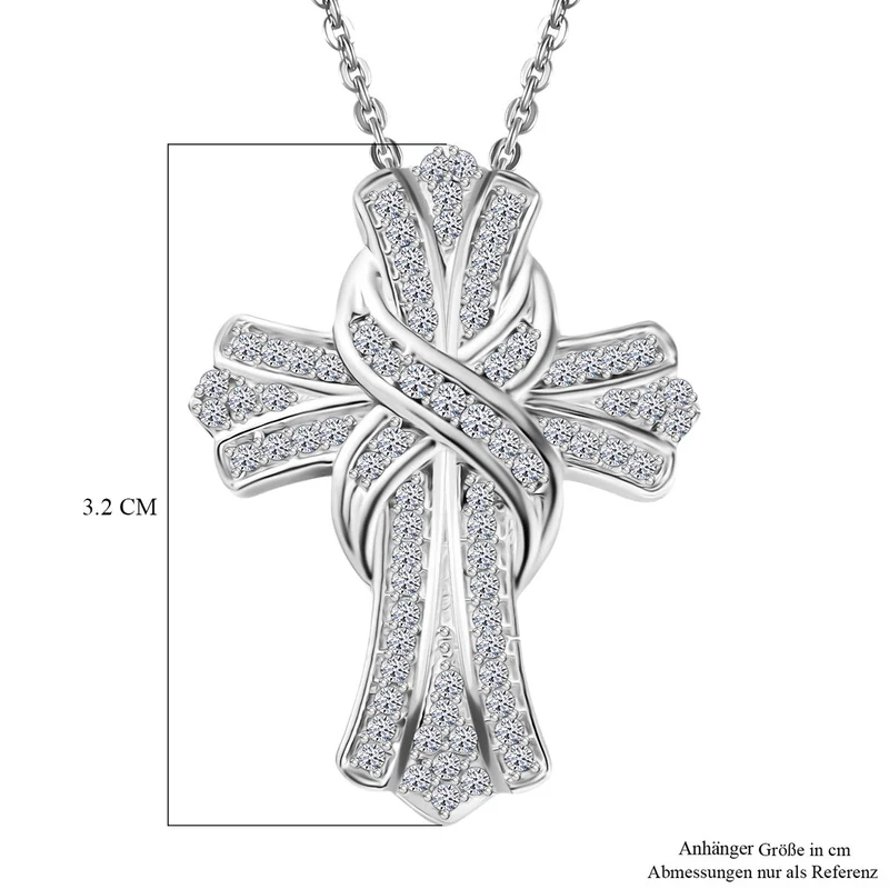 LUXURIANT DIAMOND - Lab Grown Diamant VS-EF SGL zertifiziert Schmuckset ca. 50 cm 925 Silber rhodiniert ca. 0.50 ct