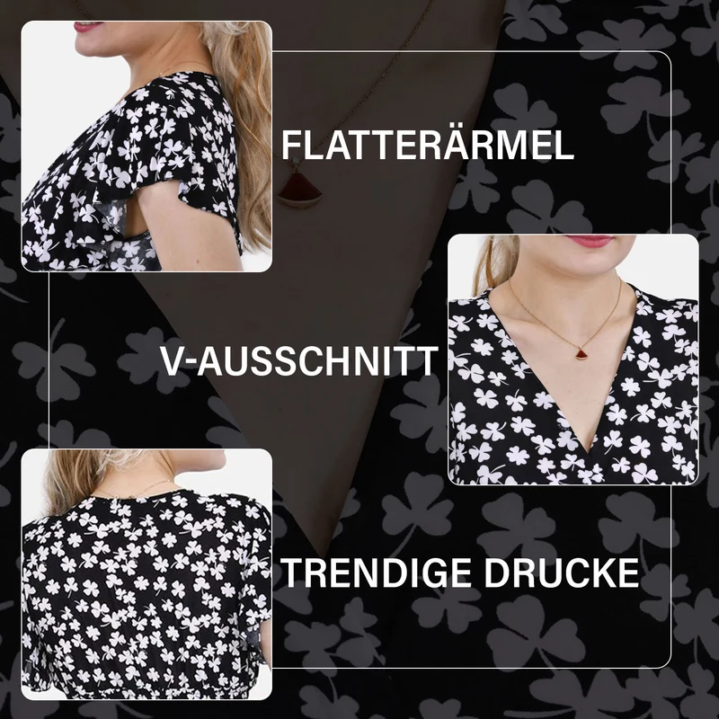 Jumpsuit mit gesmokter Taille und Flatterärmel, 70's