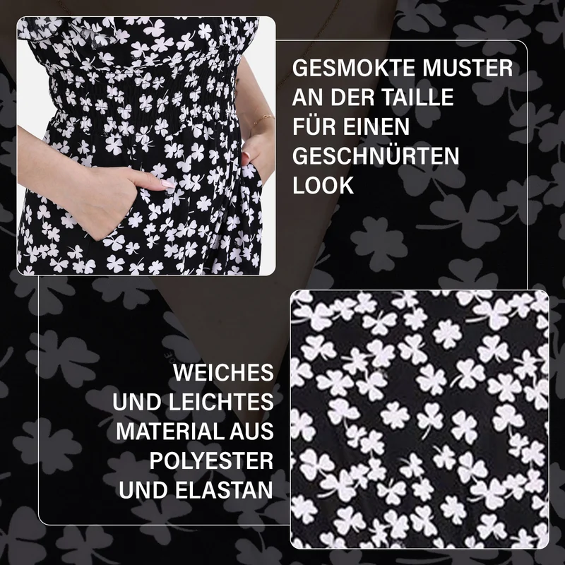 Jumpsuit mit gesmokter Taille und Flatterärmel, 70's