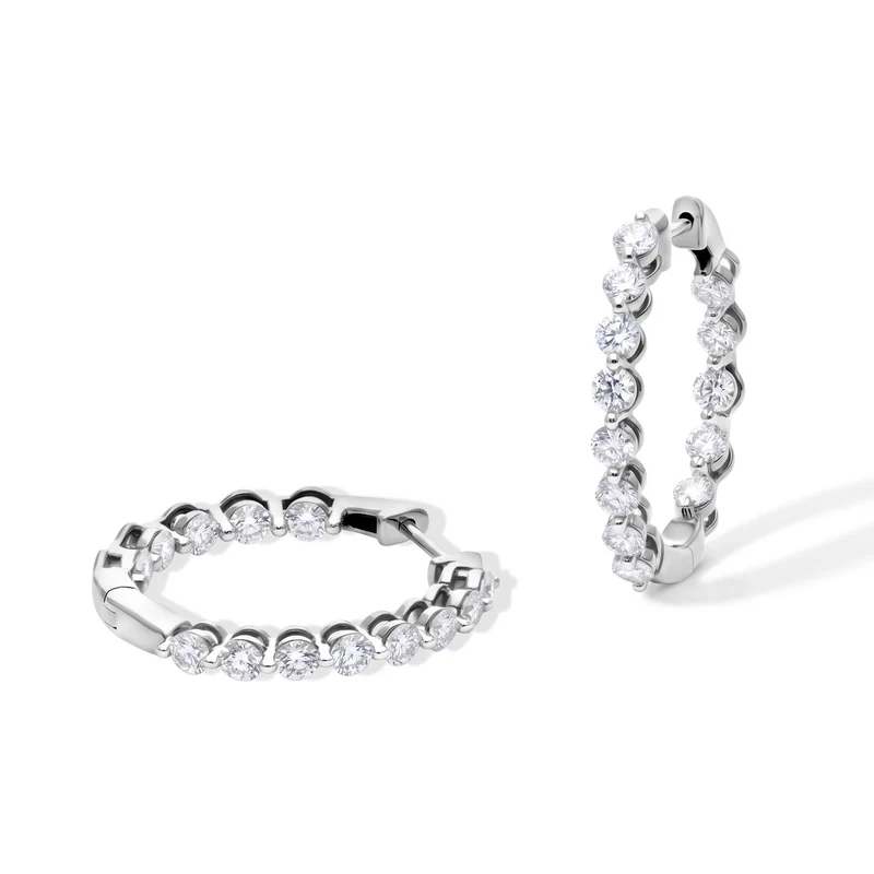 LUXURIANT 2 ct. SI-GH Labor Diamant Ohrringe, 925 Silber 750 Gelbgold Vermeil