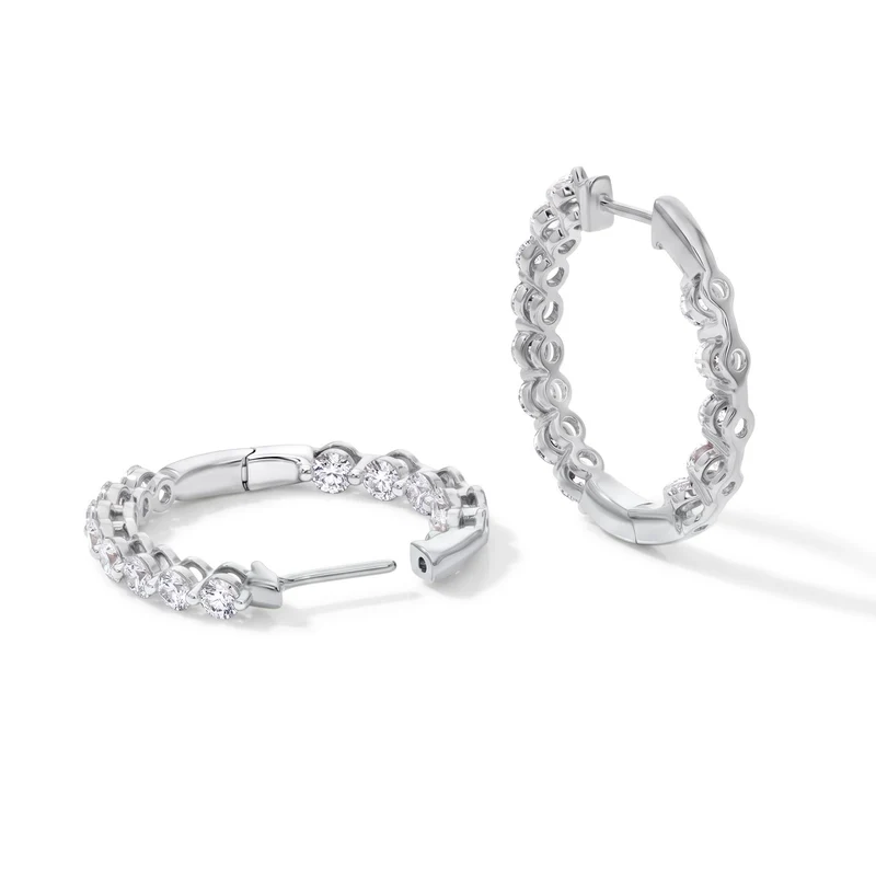 LUXURIANT 2 ct. SI-GH Labor Diamant Ohrringe, 925 Silber 750 Gelbgold Vermeil