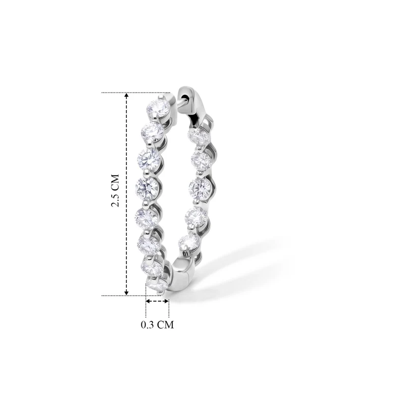 LUXURIANT 2 ct. SI-GH Labor Diamant Ohrringe, 925 Silber 750 Gelbgold Vermeil