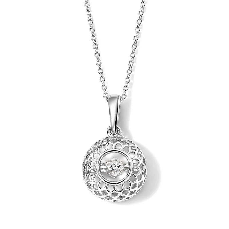 LUXURIANT DIAMOND - Lab Grown Diamant SI-GH Anhänger mit Kette, ca. 50 cm 925 Silber Rhodiniert ca. 0.13 ct