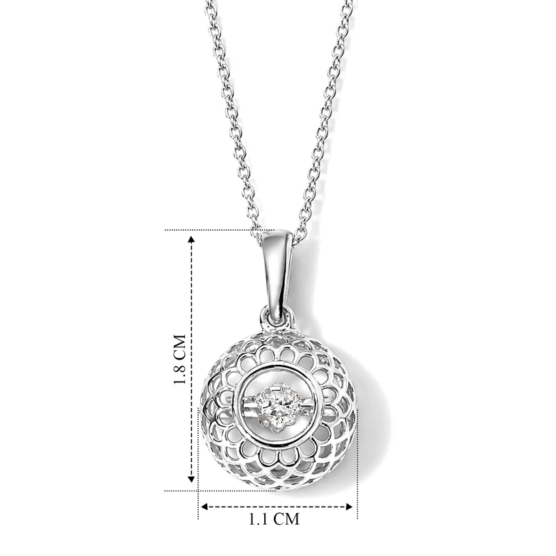 LUXURIANT DIAMOND - Lab Grown Diamant SI-GH Anhänger mit Kette, ca. 50 cm 925 Silber Rhodiniert ca. 0.13 ct
