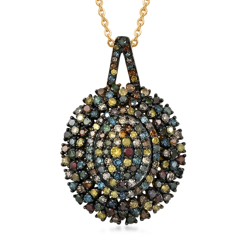 D'Joy Multi-Diamant Schmuckset ca. 50 cm 925 Silber 750 Gelbgold vermeil ca. 1.00 ct