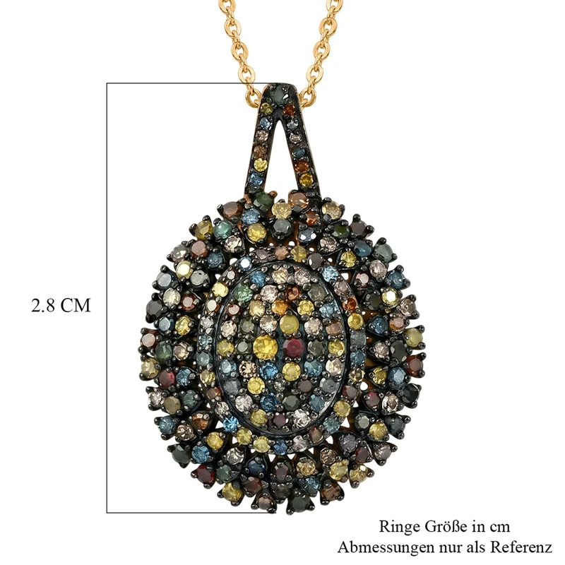 D'Joy Multi-Diamant Schmuckset ca. 50 cm 925 Silber 750 Gelbgold vermeil ca. 1.00 ct