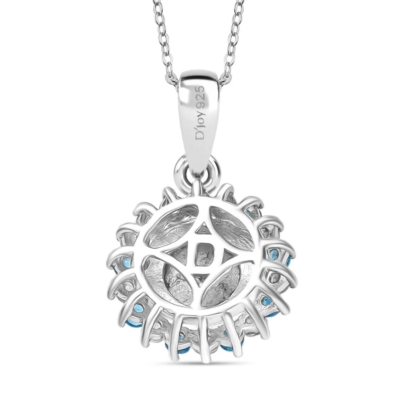 D'Joy Aurora Mondstein, Weißer Zirkon Anhänger mit Kette, ca. 50 cm 925 Silber rhodiniert ca. 2.92 ct
