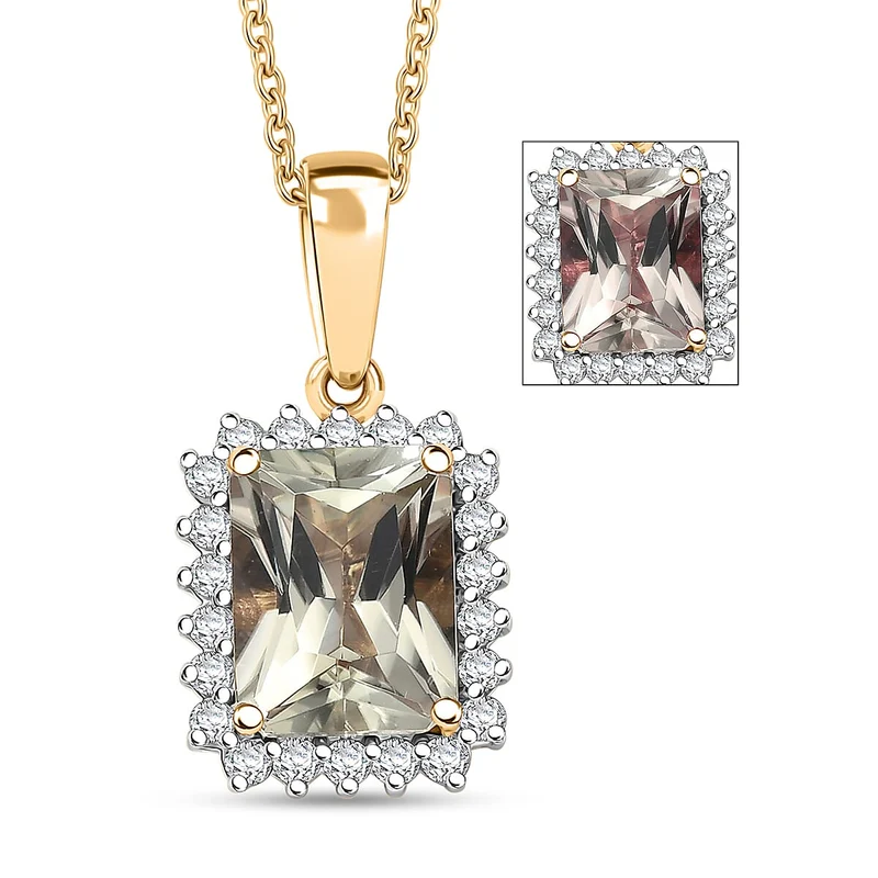 LUXORO AAA Turkizit, Weißer Diamant AGI zertifiziert Schmuckset (10-15 Werktage Lieferzeit) ca. 50 cm 585 Gold ca. 3.00 ct