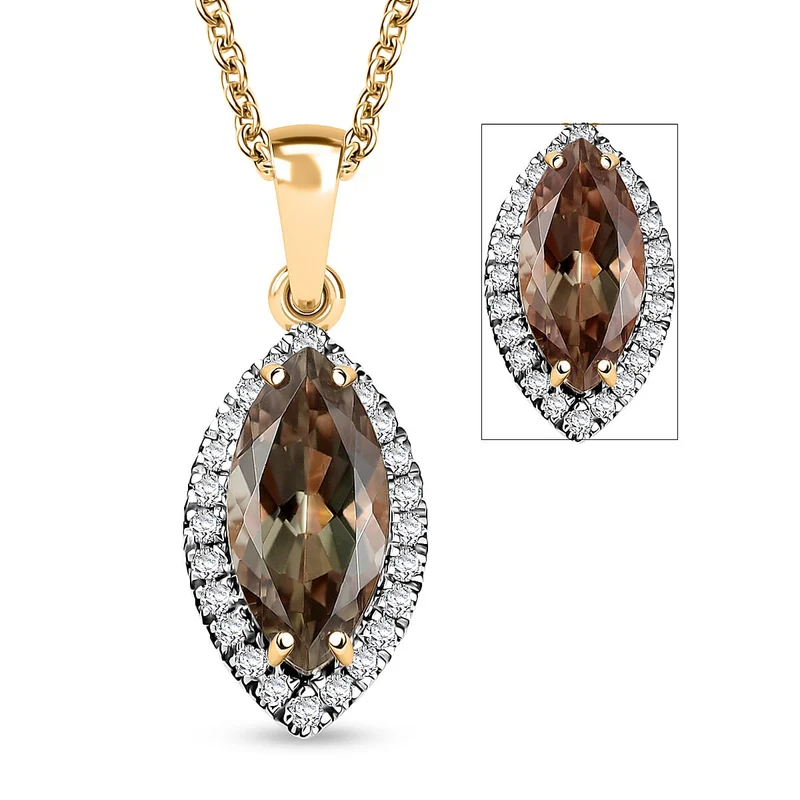 LUXORO AAA Turkizit, Weißer Diamant AGI zertifiziert Schmuckset (10-15 Werktage Lieferzeit) ca. 50 cm 585 Gold ca. 2.25 ct