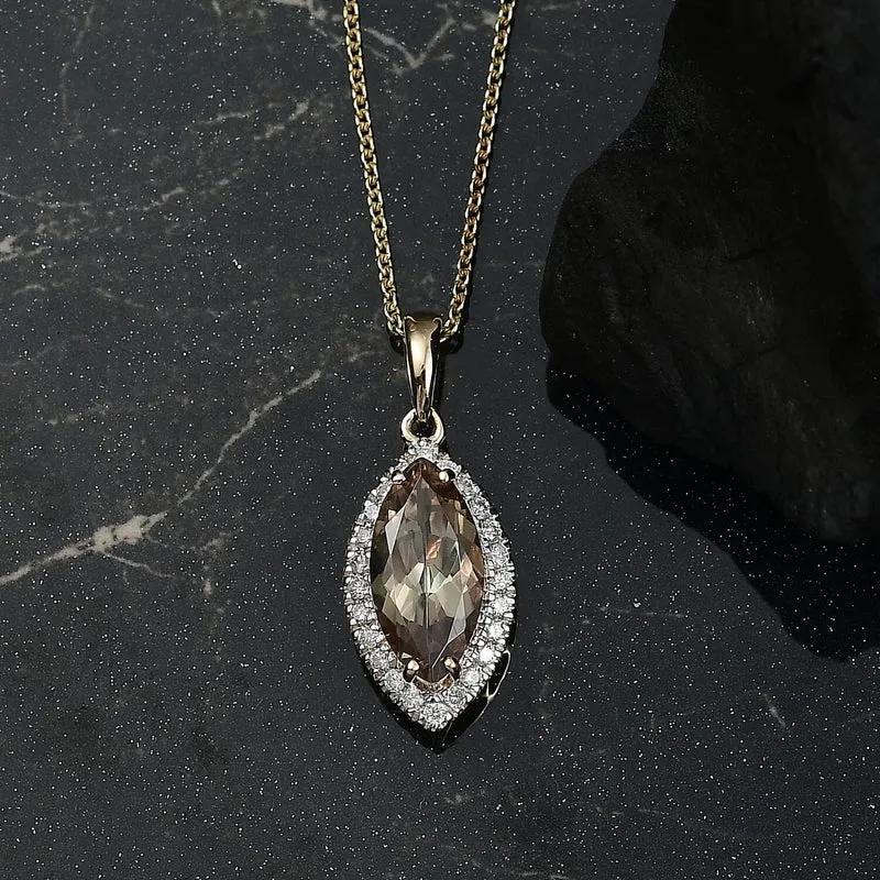 LUXORO AAA Turkizit, Weißer Diamant AGI zertifiziert Schmuckset (10-15 Werktage Lieferzeit) ca. 50 cm 585 Gold ca. 2.25 ct