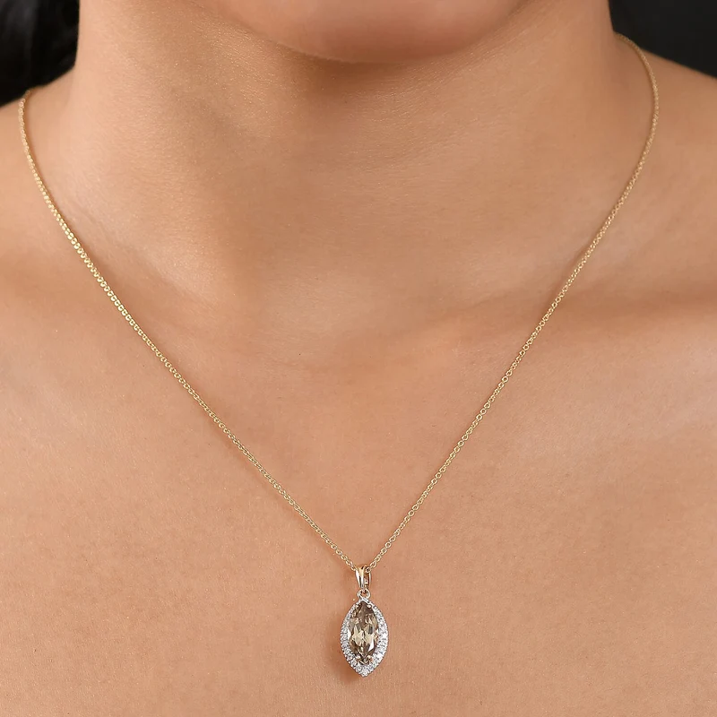 LUXORO AAA Turkizit, Weißer Diamant AGI zertifiziert Schmuckset (10-15 Werktage Lieferzeit) ca. 50 cm 585 Gold ca. 2.25 ct
