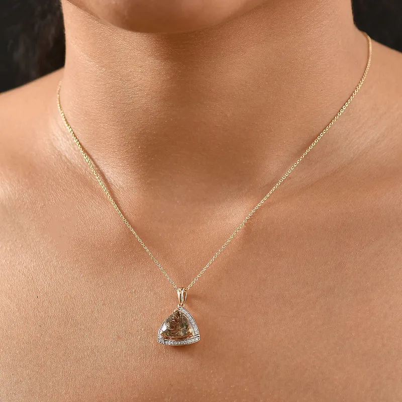 LUXORO AAA Turkizit, Weißer Diamant AGI zertifiziert Schmuckset (10-15 Werktage Lieferzeit) ca. 50 cm 585 Gold ca. 3.65 ct