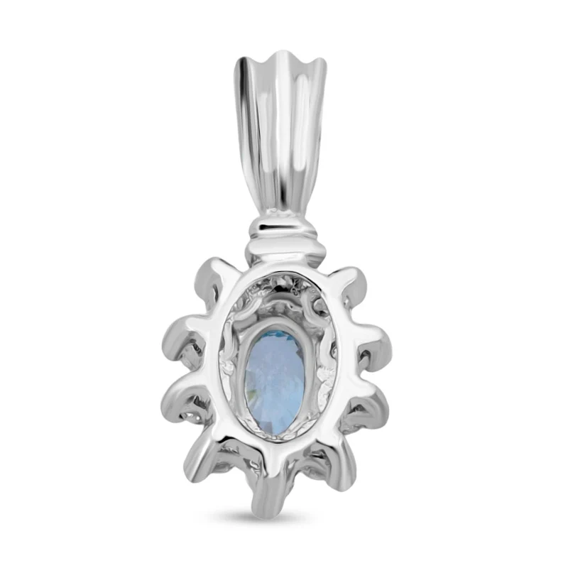 2er Set - AA Blauer Zirkon Anhänger und Ring, Größe (21.00), 925 Silber rhodiniert ca. 1.14 ct