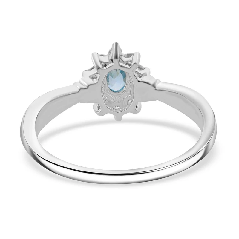 2er Set - AA Blauer Zirkon Anhänger und Ring, Größe (21.00), 925 Silber rhodiniert ca. 1.14 ct
