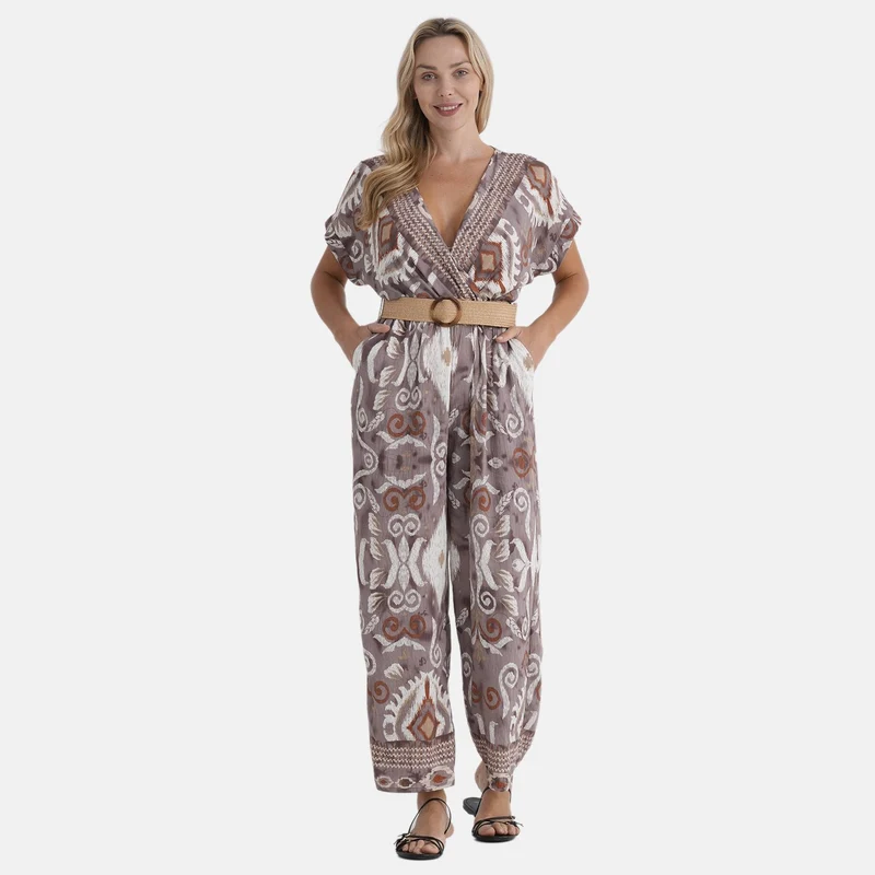 LA MAREY Jumpsuit, mit Gürtel, 136 cm Länge, 65 cm Brustweite passend für EU 36-42, Rosa