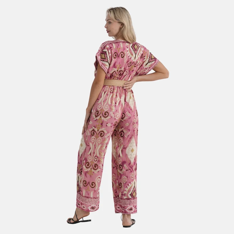 LA MAREY Jumpsuit, mit Gürtel, 136 cm Länge, 65 cm Brustweite passend für EU 36-42, Rosa