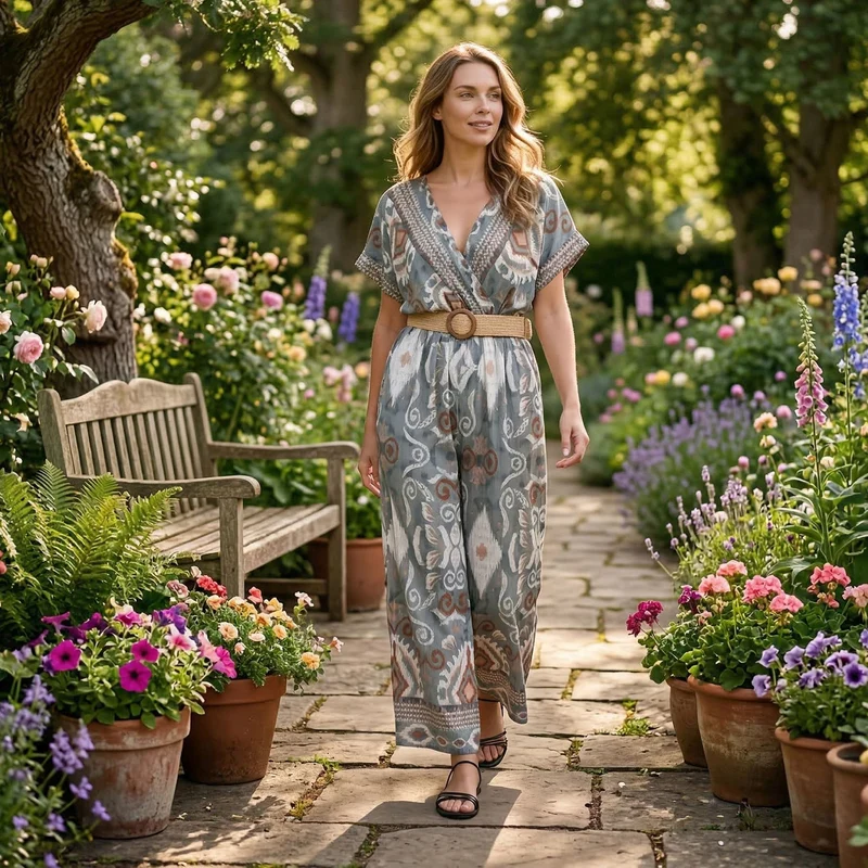 LA MAREY Jumpsuit, mit Gürtel, 136 cm Länge, 65 cm Brustweite passend für EU 36-42, Rosa