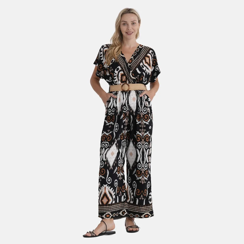 LA MAREY Jumpsuit, mit Gürtel, 136 cm Länge, 65 cm Brustweite passend für EU 36-42, Rosa