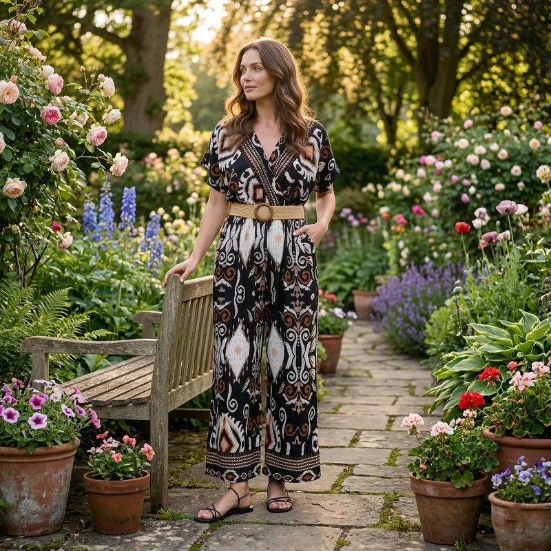 LA MAREY Jumpsuit, mit Gürtel, 136 cm Länge, 65 cm Brustweite passend für EU 36-42, Rosa