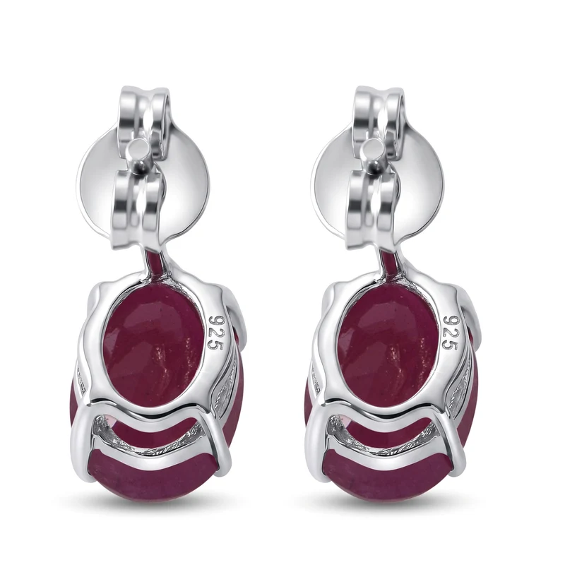 D'Joy AA Burmesischer Rubin Ohrringe 925 Silber Rhodiniert ca. 3,30 ct.