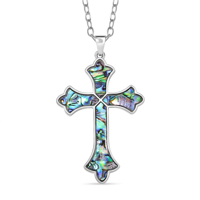 Kokosnuss-Muschel Kreuz Anhänger mit Kette