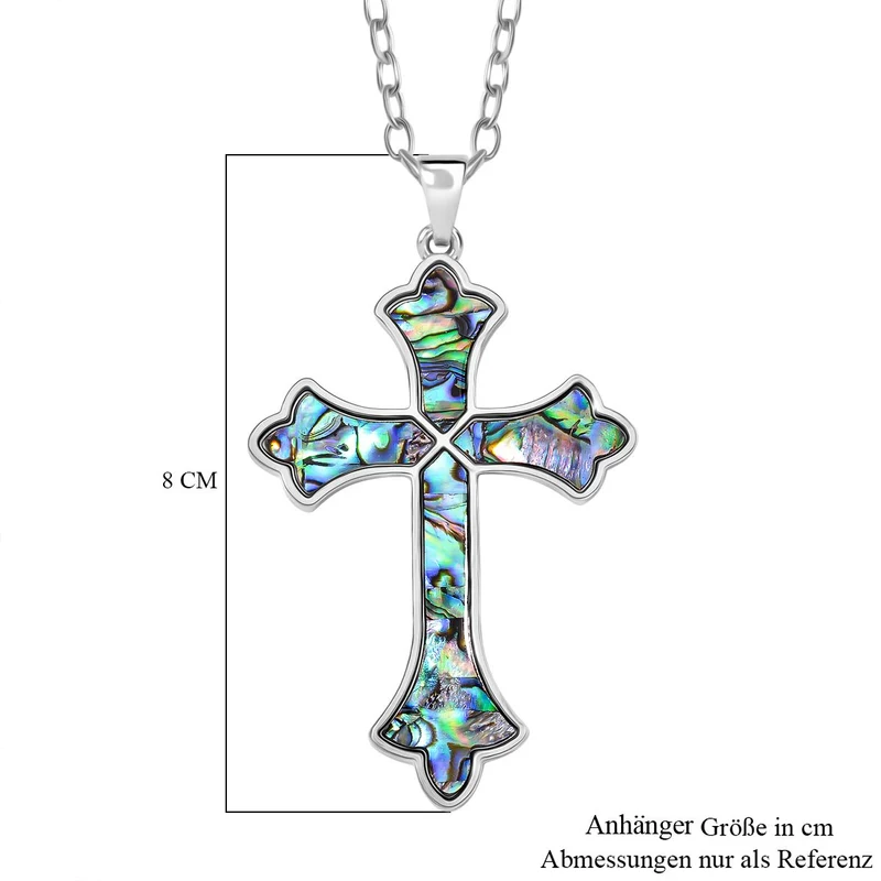 Kokosnuss-Muschel Kreuz Anhänger mit Kette
