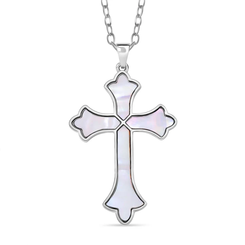 Kokosnuss-Muschel Kreuz Anhänger mit Kette