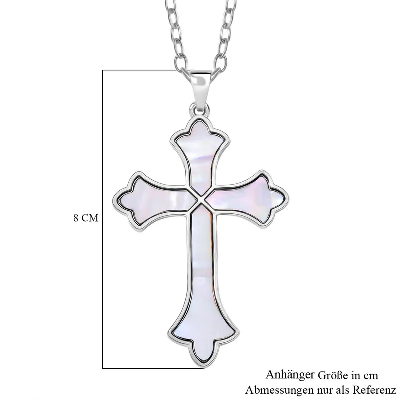 Kokosnuss-Muschel Kreuz Anhänger mit Kette
