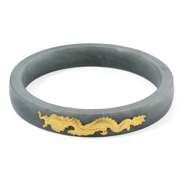 EXTREM SELTEN - Natürlicher Olmek Jadeit Armreif ca. 20 cm 999 Gelb Gold ca. 200.00 ct