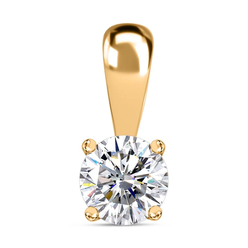 Moissanit Schmuckset 925 Silber 750 Gelbgold Vermeil ca. 1,77 ct.