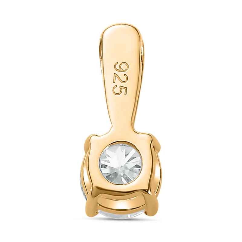 Moissanit Schmuckset 925 Silber 750 Gelbgold Vermeil ca. 1,77 ct.