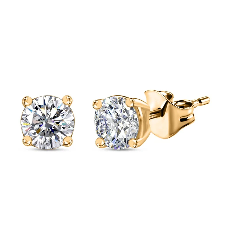 Moissanit Schmuckset 925 Silber 750 Gelbgold Vermeil ca. 1,77 ct.