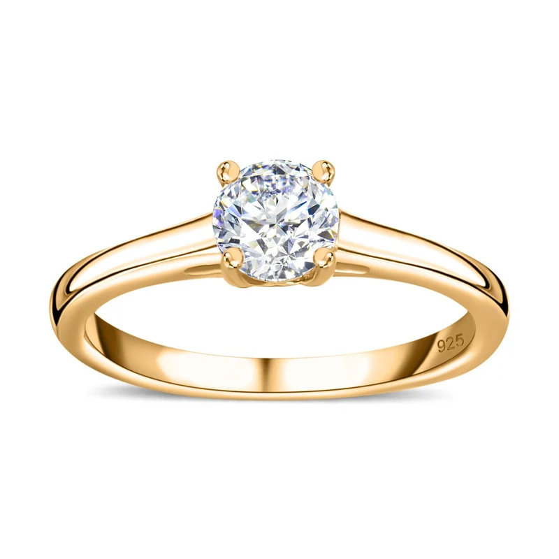 Moissanit Schmuckset 925 Silber 750 Gelbgold Vermeil ca. 1,77 ct.