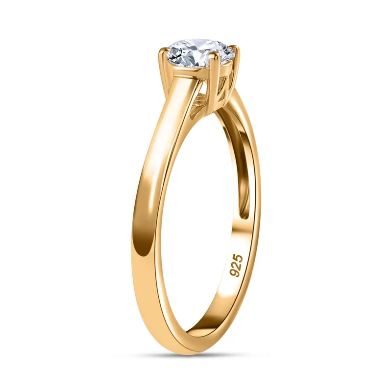Moissanit Schmuckset 925 Silber 750 Gelbgold Vermeil ca. 1,77 ct.