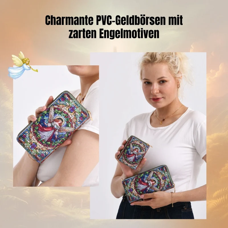 2-teiliges Geldbörsen-Set mit Einhornmuster, ca. 18x2,5x10 cm und 11x2,5x9 cm