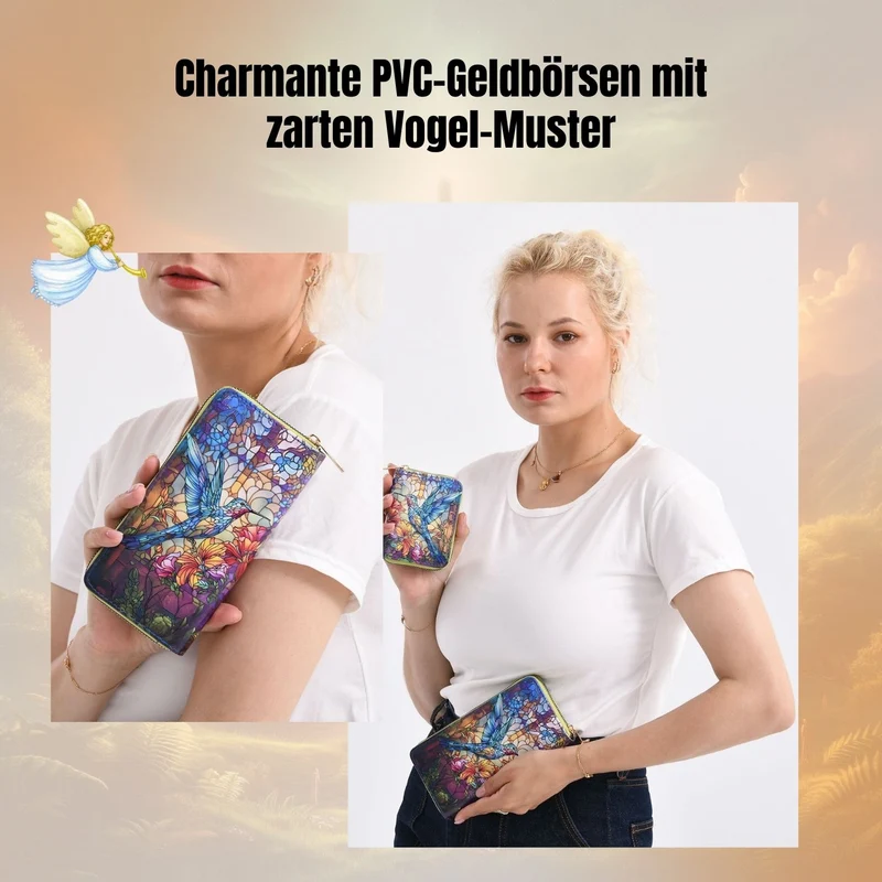 2-teiliges Geldbörsen-Set mit Einhornmuster, ca. 18x2,5x10 cm und 11x2,5x9 cm