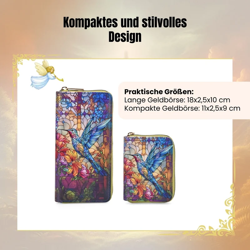 2-teiliges Geldbörsen-Set mit Einhornmuster, ca. 18x2,5x10 cm und 11x2,5x9 cm