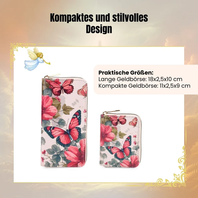 2-teiliges Geldbörsen-Set mit Einhornmuster, ca. 18x2,5x10 cm und 11x2,5x9 cm
