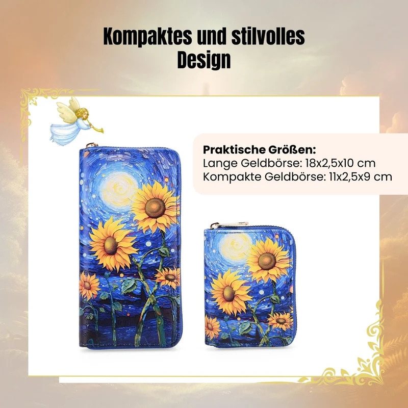 2-teiliges Geldbörsen-Set mit Einhornmuster, ca. 18x2,5x10 cm und 11x2,5x9 cm