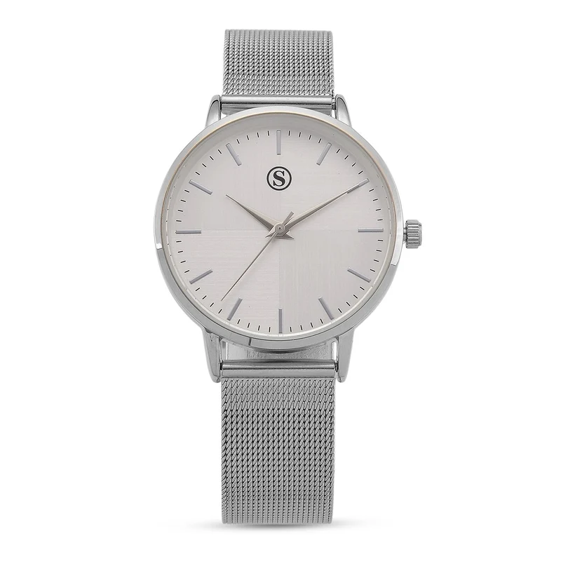 STRADA Armbanduhr, zweifarbiges Sonnenschliff Zifferblatt, goldfarben, 316L Edelstahl Mesharmband