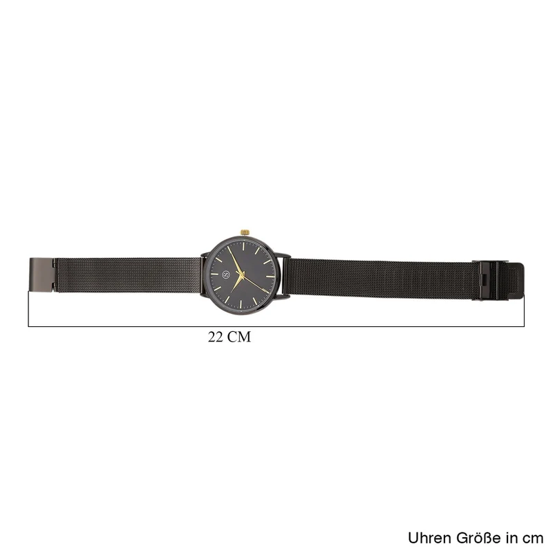 STRADA Armbanduhr, zweifarbiges Sonnenschliff Zifferblatt, goldfarben, 316L Edelstahl Mesharmband