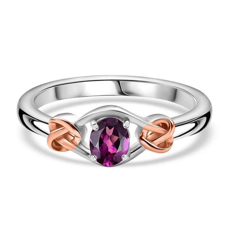 2er Set - AAA Natürlicher Radiant Ember Garnet Ring und Anhänger, Größe (19.00), 925 Silber rhodiniert ca. 0.92 ct