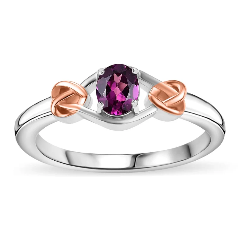 2er Set - AAA Natürlicher Radiant Ember Garnet Ring und Anhänger, Größe (19.00), 925 Silber rhodiniert ca. 0.92 ct