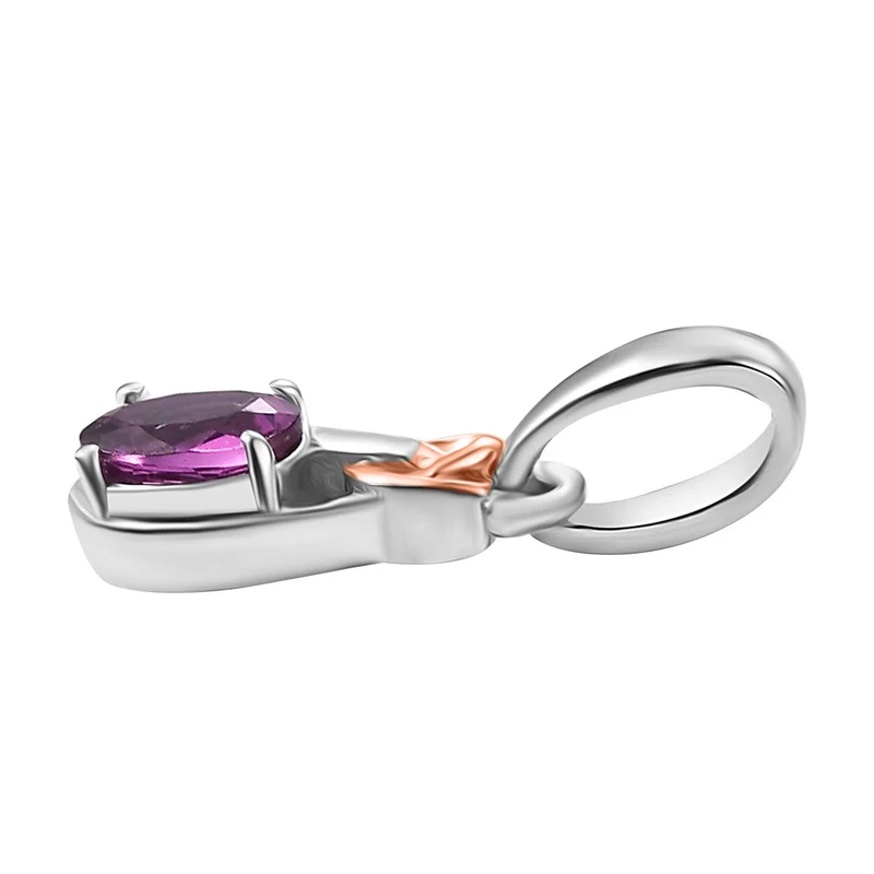 2er Set - AAA Natürlicher Radiant Ember Garnet Ring und Anhänger, Größe (19.00), 925 Silber rhodiniert ca. 0.92 ct